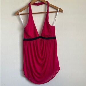 LaRok Women's‎ Fuchsia Top with Black Detail Medium